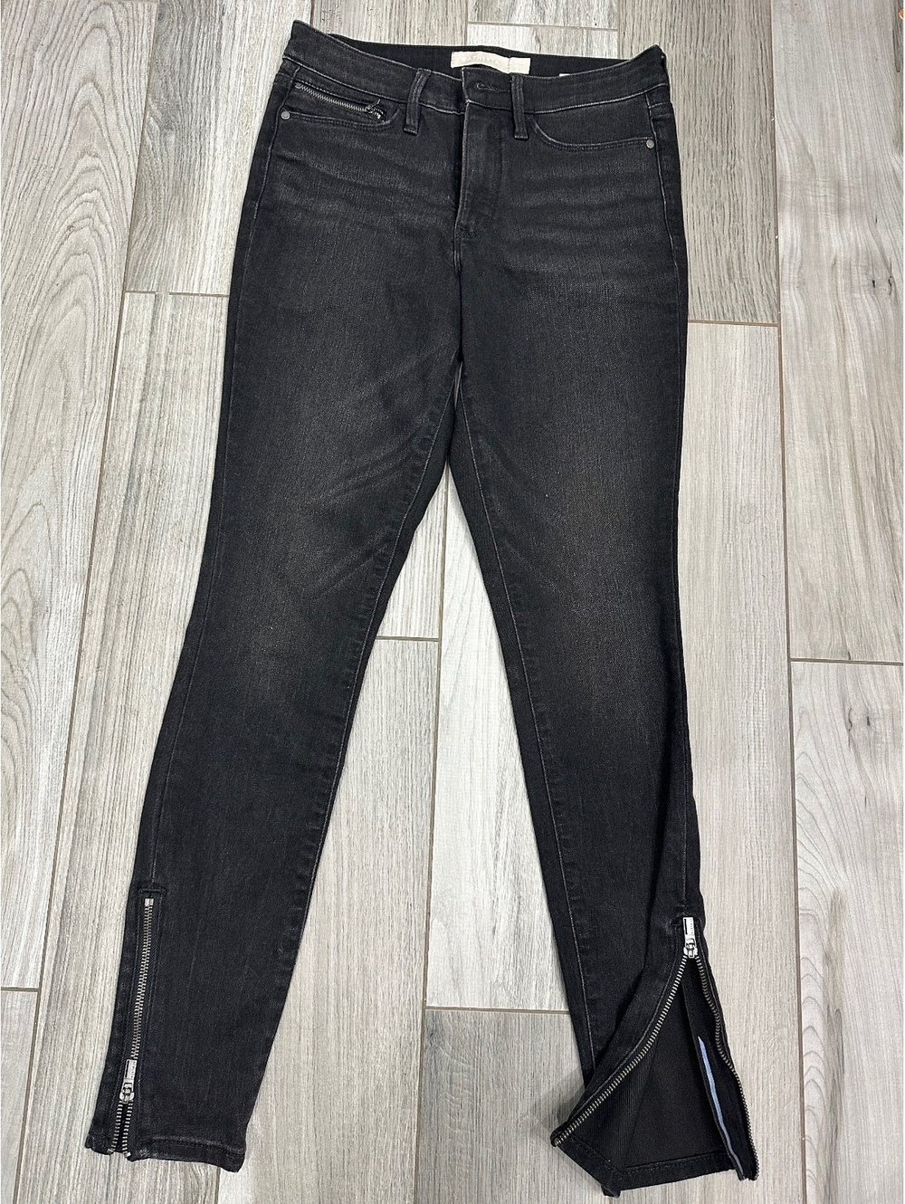 Athleta Black Skinny Jeans with Ankle Zippers Size 2